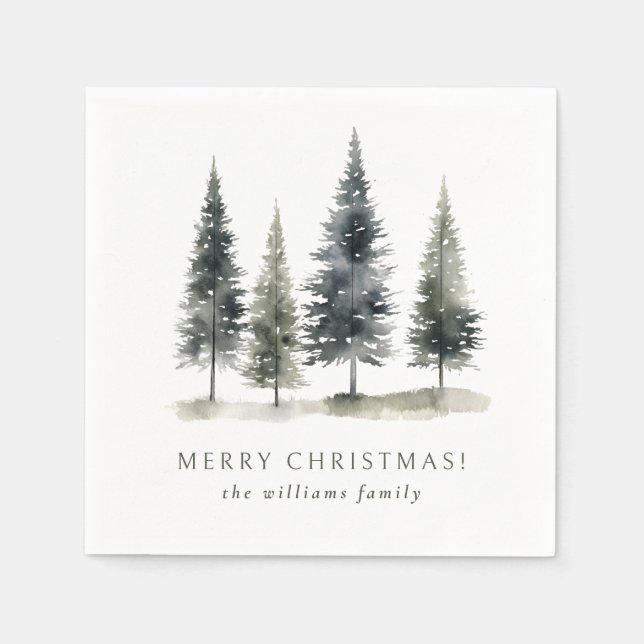 Scandinavian Christmas Tree Holiday Napkin (Front)