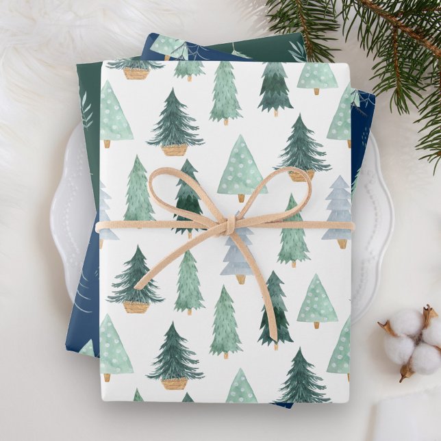 Scandinavian Christmas Tree Pattern Wrapping Paper Sheet (Creator Uploaded)