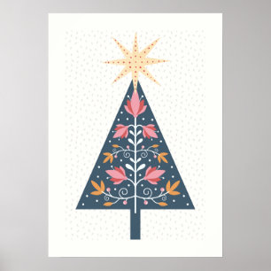 Scandinavian Christmas tree  Poster