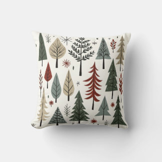 Scandinavian Christmas Trees – Minimalist Holiday  Cushion