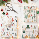 Scandinavian Christmas Trees Nordic Wrapping Paper Sheet<br><div class="desc">This design may be personalised by choosing the Edit Design option. You may also transfer onto other items. Contact me at colorflowcreations@gmail.com or use the chat option at the top of the page if you wish to have this design on another product or need assistance with this design. See more...</div>