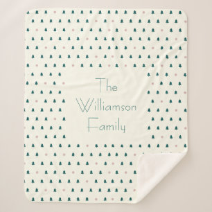 Scandinavian Christmas Trees Pattern Personalised  Sherpa Blanket