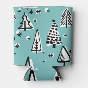 Scandinavian Christmas trees: vintage graphics. Can Cooler