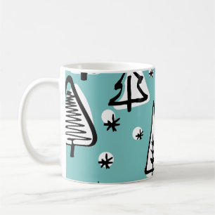 Scandinavian Christmas trees: vintage graphics. Coffee Mug