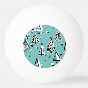 Scandinavian Christmas trees: vintage graphics. Ping Pong Ball