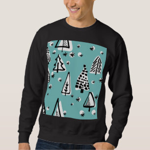 Scandinavian Christmas trees: vintage graphics. Sweatshirt