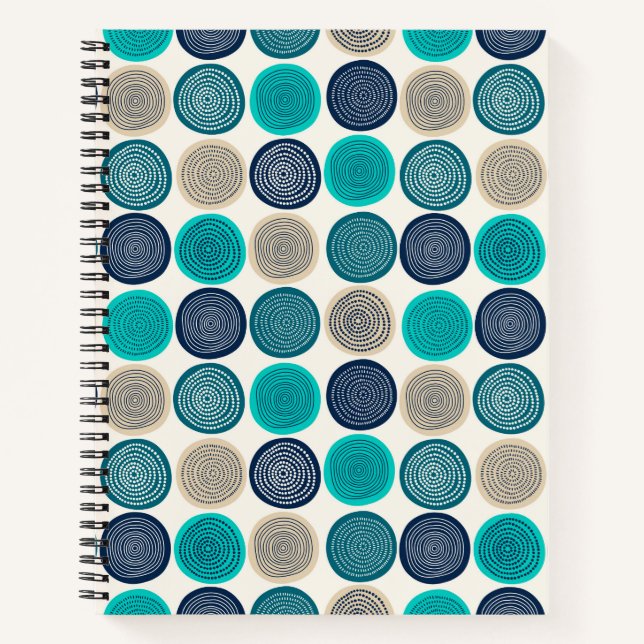 Scandinavian Circle Dots Mandala Pattern 1 Notebook (Front)