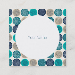 Scandinavian Circle Dots Mandala Pattern 1 Square Business Card