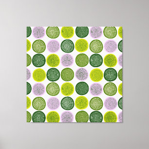 Scandinavian Circle Dots Mandala Pattern 2 Canvas Print