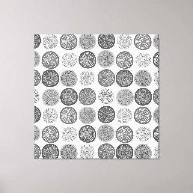 Scandinavian Circle Dots Mandala Pattern 3 Canvas Print (Front)