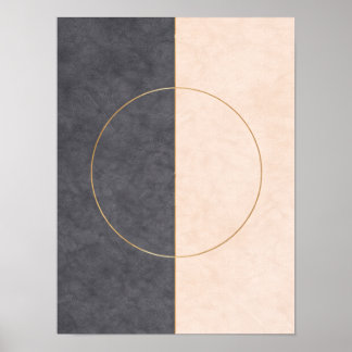 Scandinavian Circle Line Wall Art – Neutral Print