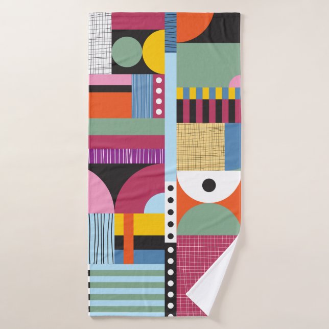 Scandinavian colourful pattern bath towel (Bath Towel)