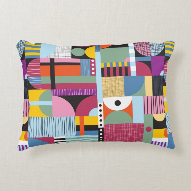 Scandinavian colourful pattern decorative cushion (Front)
