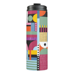 Scandinavian colourful pattern thermal tumbler