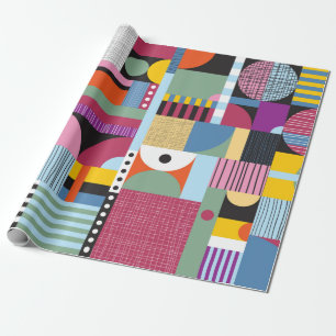 Scandinavian colourful pattern wrapping paper