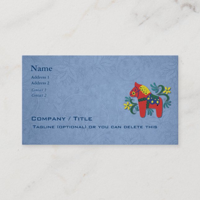 Scandinavian Dala Horse Business Business Card (Front)
