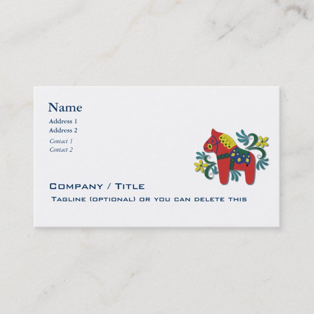 Scandinavian Dala Horse Business Card (Front)