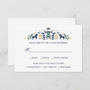 Scandinavian Dala Horse  WEDDING RSVP V1 