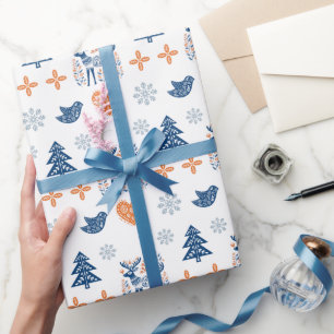 Scandinavian Deer Christmas  Wrapping Paper