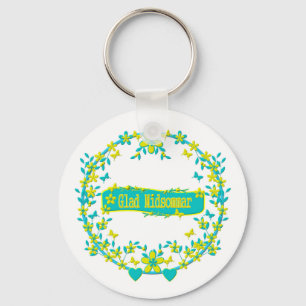 scandinavian design, Glad midsommar Key Ring