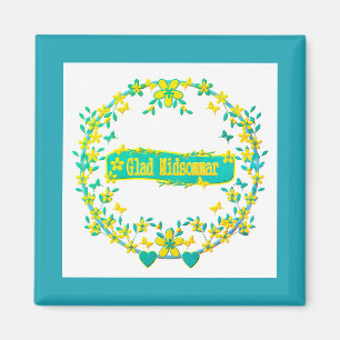 scandinavian design, Glad midsommar Magnet