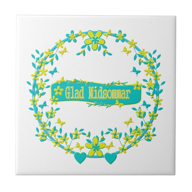 scandinavian design, Glad midsommar Tile (Front)