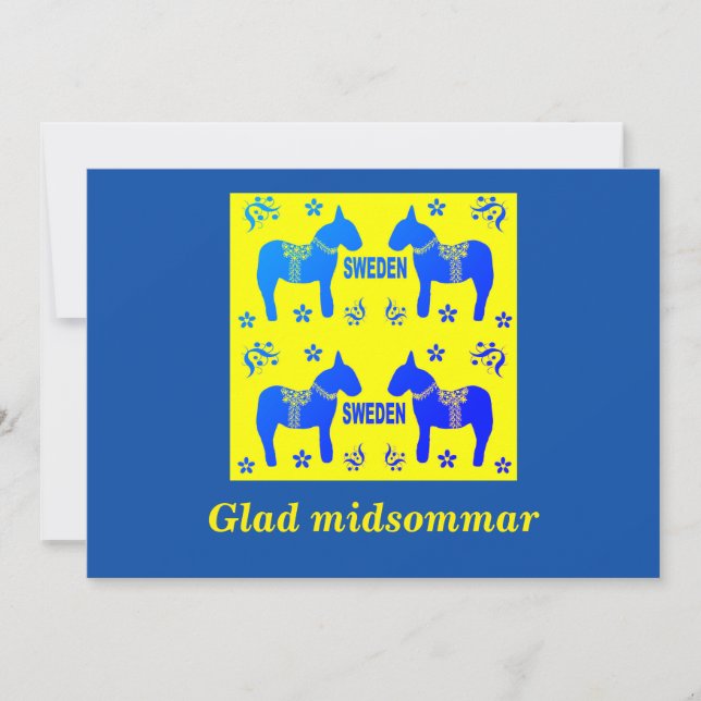 scandinavian design,Personalised Glad midsommar Invitation (Front)