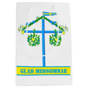 scandinavian design,Personalised Glad midsommar Medium Gift Bag