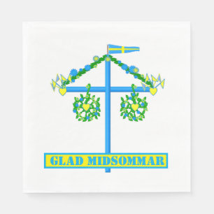 scandinavian design,Personalised Glad midsommar Napkin