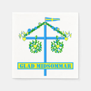 scandinavian design,Personalised Glad midsommar Napkin