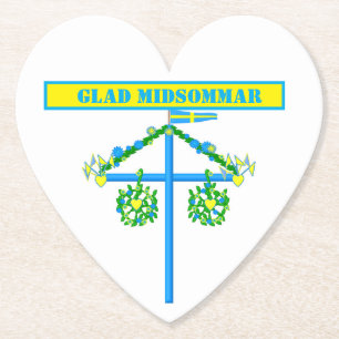 scandinavian design,Personalised Glad midsommar Paper Coaster