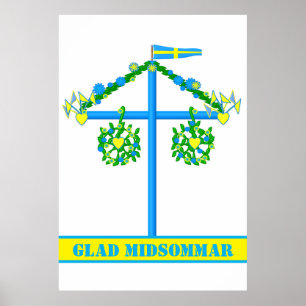 scandinavian design,Personalised Glad midsommar Poster