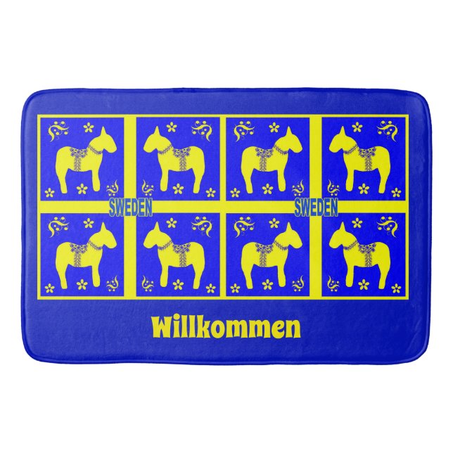 scandinavian design,swedish Horse,Personalise, Bath Mat (Front)