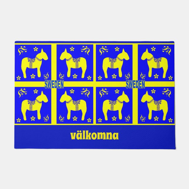 scandinavian design,swedish Horse,Personalise, Doormat (Front)