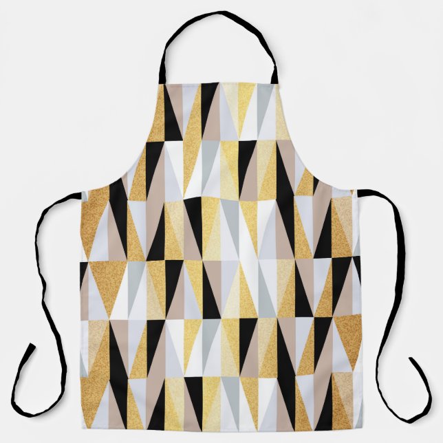 scandinavian design triangles seamless pattern vin apron (Front)