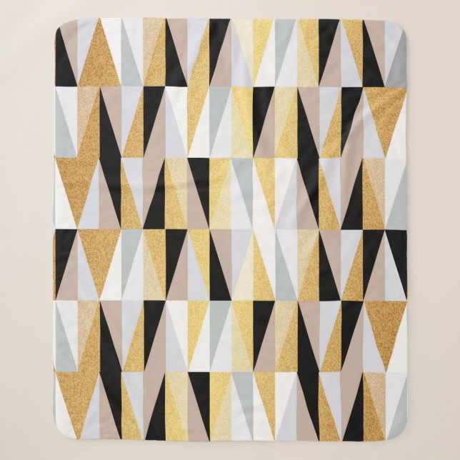 scandinavian design triangles seamless pattern vin sherpa blanket (Front)