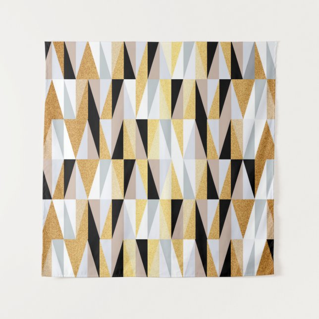 scandinavian design triangles seamless pattern vin tapestry (Front)
