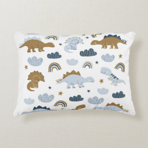 Scandinavian dinosaurs, stars, rainbows illustrati decorative cushion