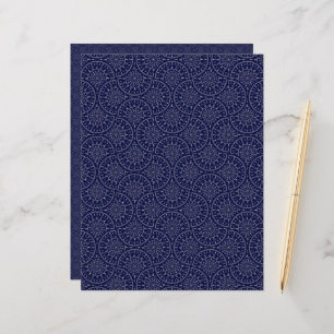 Scandinavian Ditsy Winter Navy & Gold Art Deco