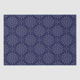 Scandinavian Ditsy Winter Navy & Gold Diamond Tile Tissue Paper