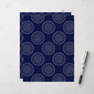 Scandinavian Ditsy Winter Navy & Gold Polka Dots