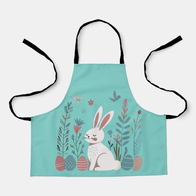 Scandinavian Elegance Cute Easter Bunny Apron (Front)