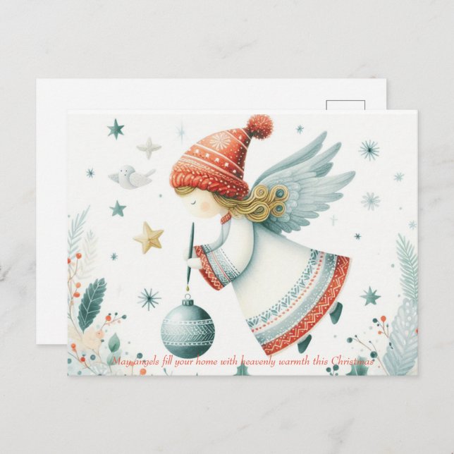 Scandinavian elegance spiritual Christmas angel Postcard (Front/Back)