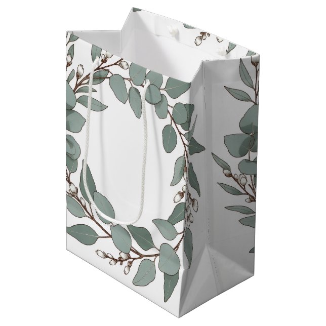 Scandinavian Eucalyptus Easter Gift Bag (Front Angled)