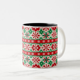 Scandinavian Fair Isle Christmas Edition 2 Two-Tone Coffee Mug