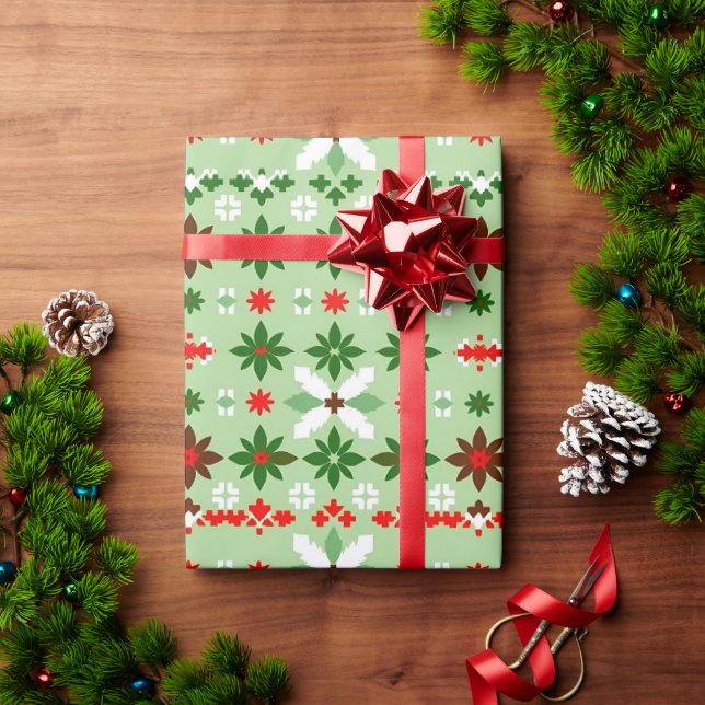 Scandinavian Fair Isle Christmas Edition 4 Wrapping Paper (Holiday Gift)