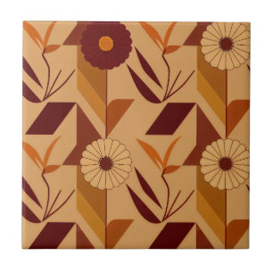 Scandinavian Fall Floral Pattern Tile