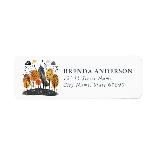 Scandinavian Fall Return Address Label (Front)