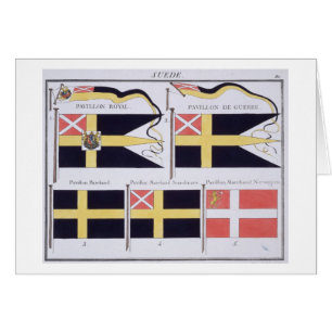 Scandinavian Flags, from a French book of Flags, c