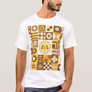 Scandinavian Floral: Abstract Vintage Card. T-Shirt